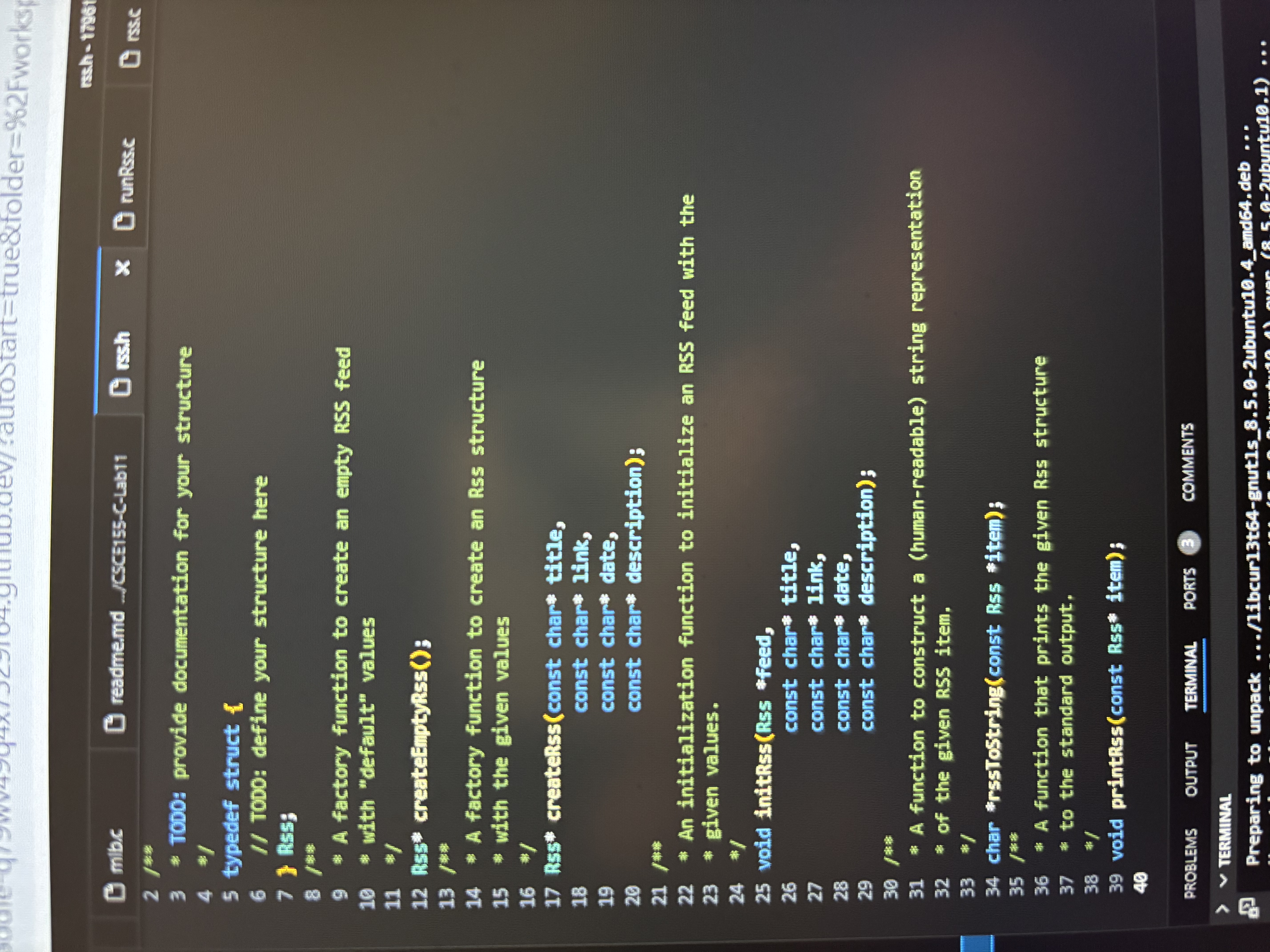 Implement the following functions in C coding