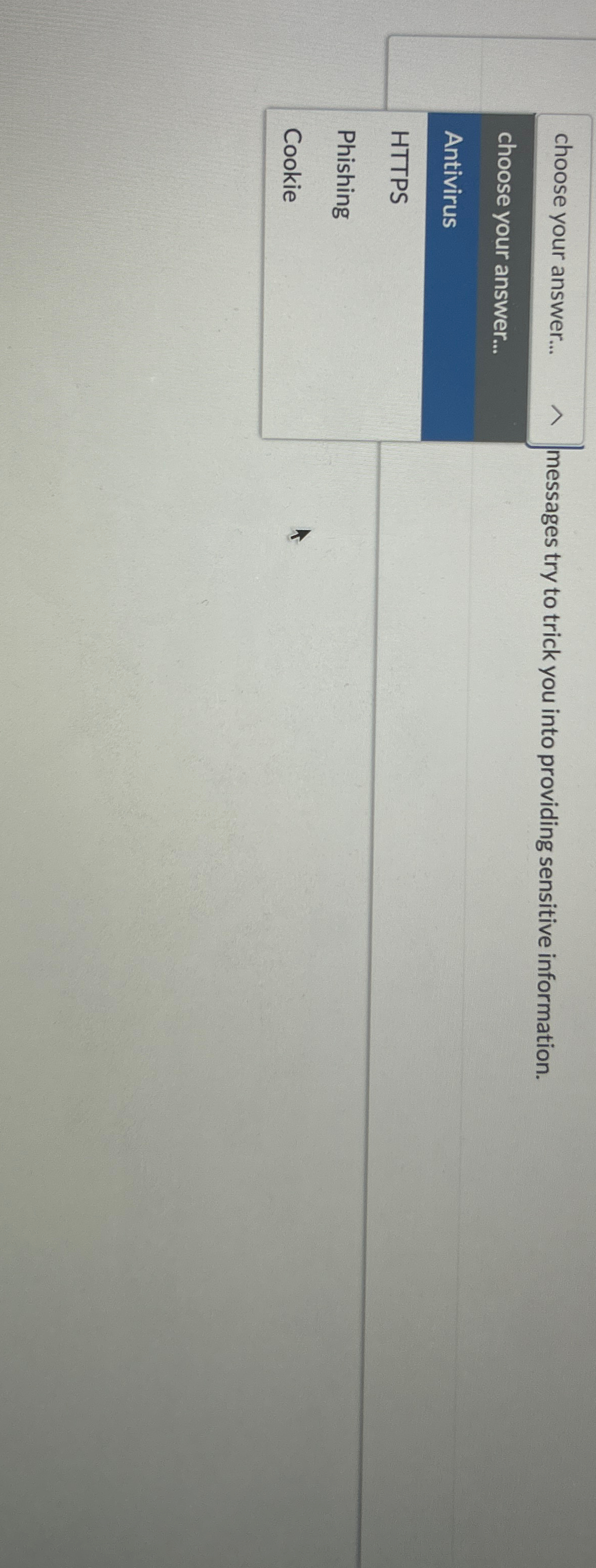 choose your answer... messages try to trick you