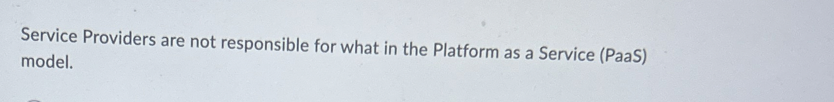 Service Providers are not responsible for what in