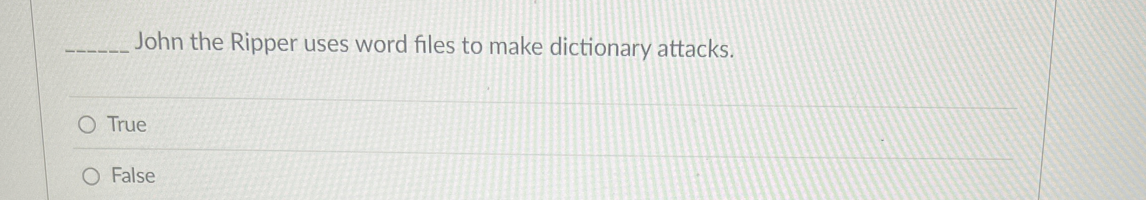 John the Ripper uses word files to make