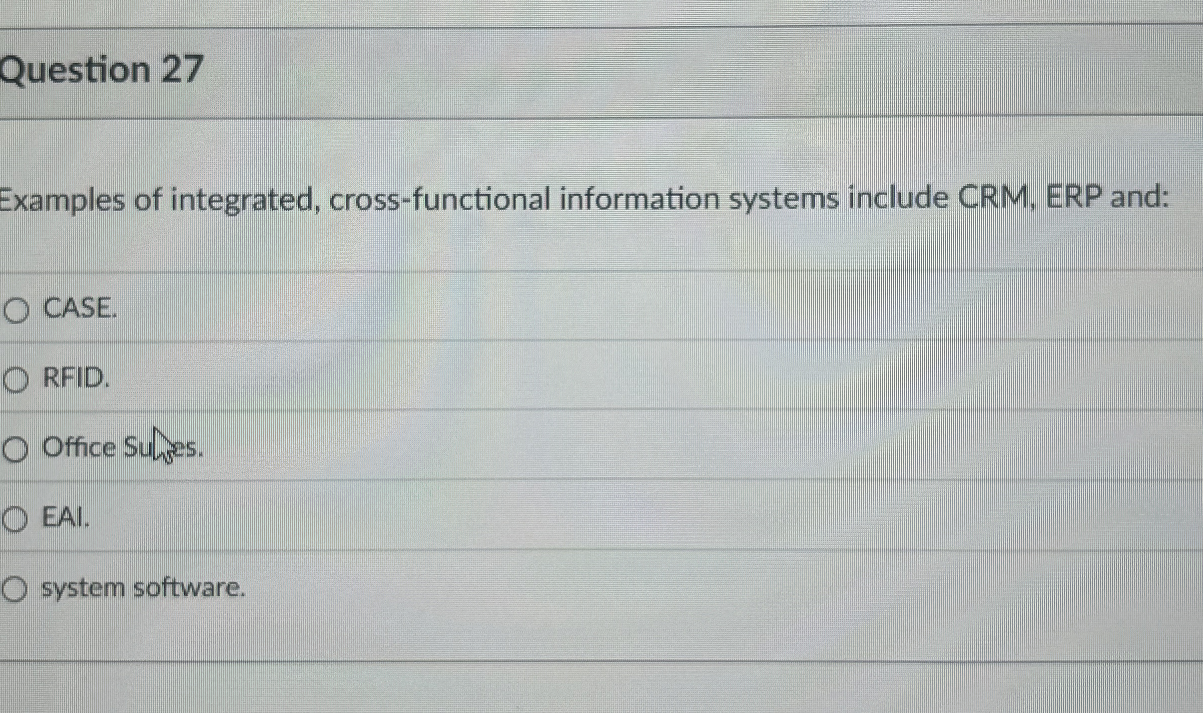 Question 2 7 Examples of integrated, cross -