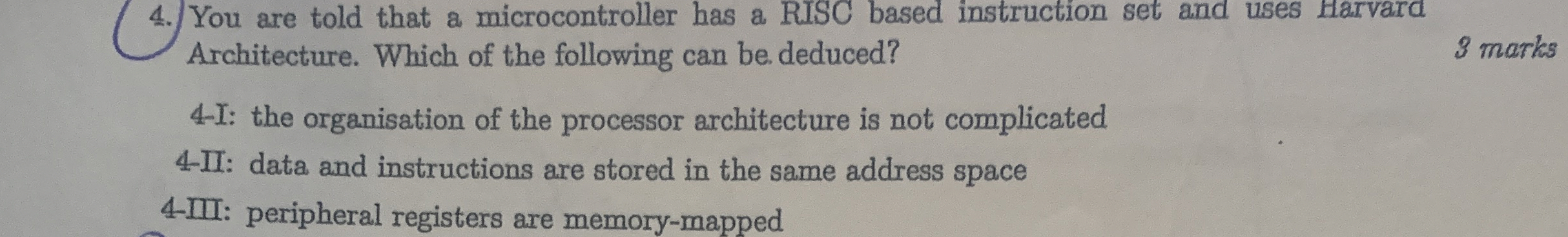 4 . ) You are told that a microcontroller has a