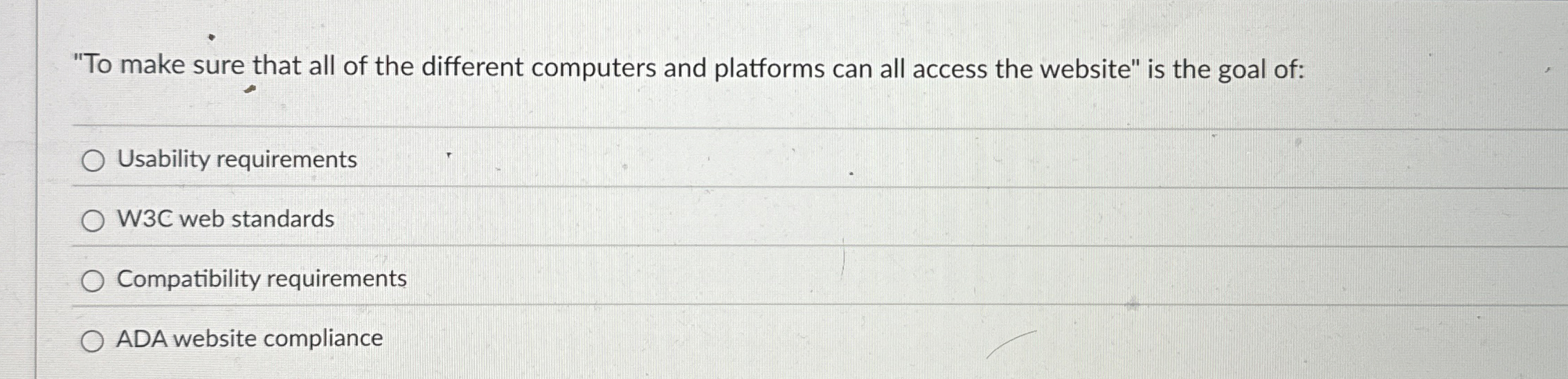 " To make sure that all of the different