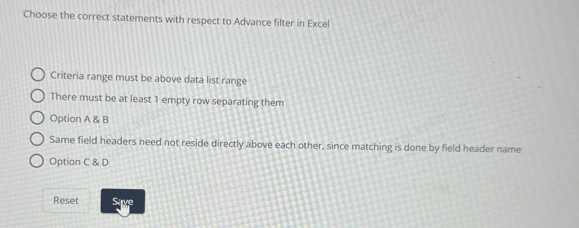 Choose the correct statements with respect to
