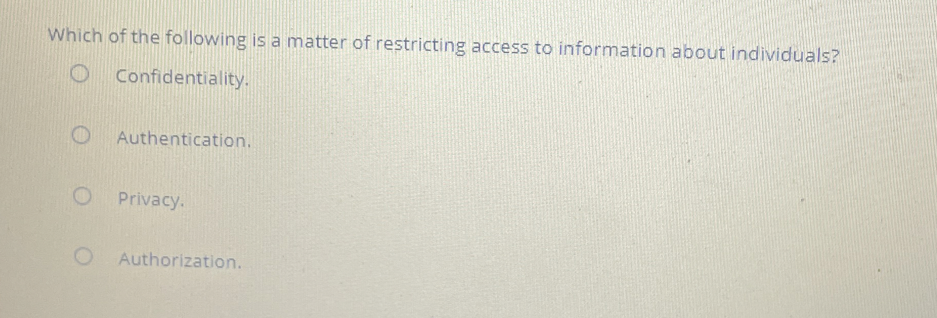 Which of the following is a matter of restricting