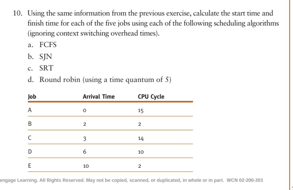 1 0 . Using the same information from the