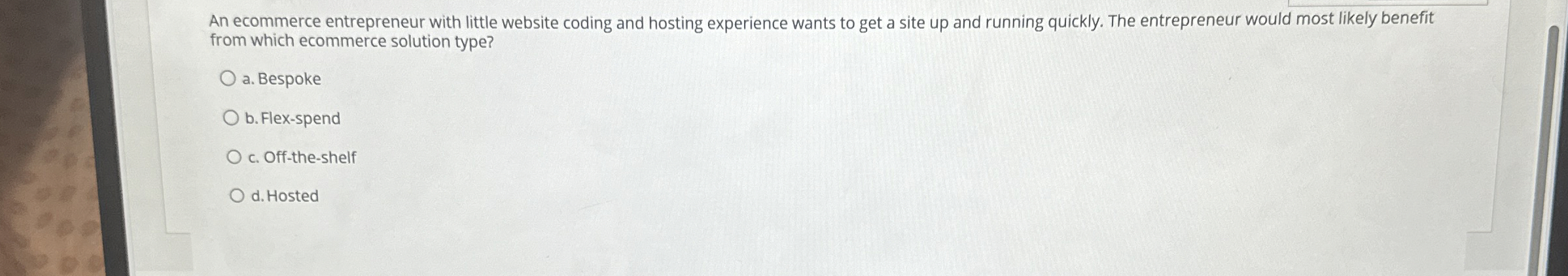 An ecommerce entrepreneur with little website