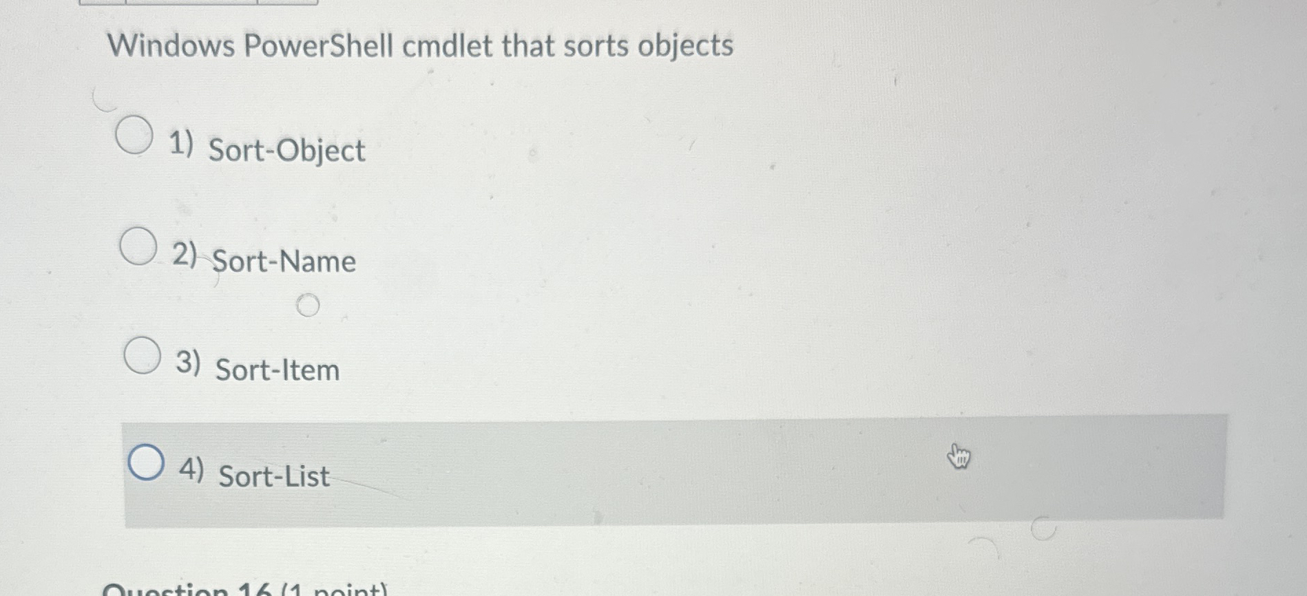 Windows PowerShell cmdlet that sorts objects Sort