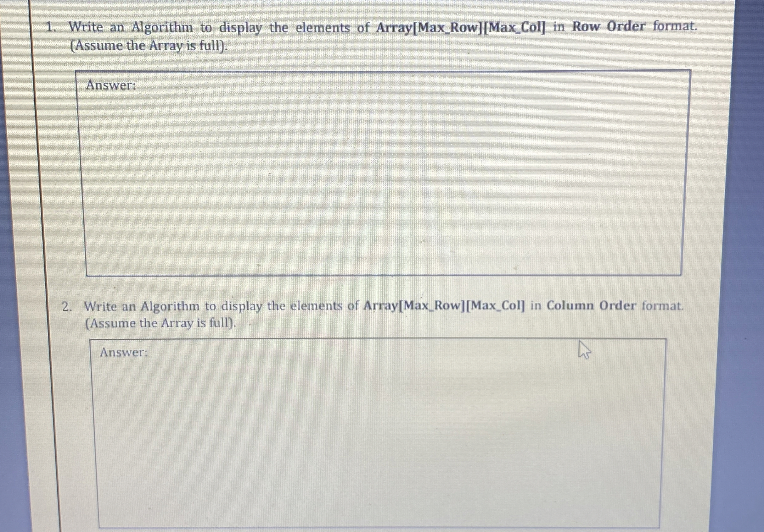 Steps for Aolving the algorithm?