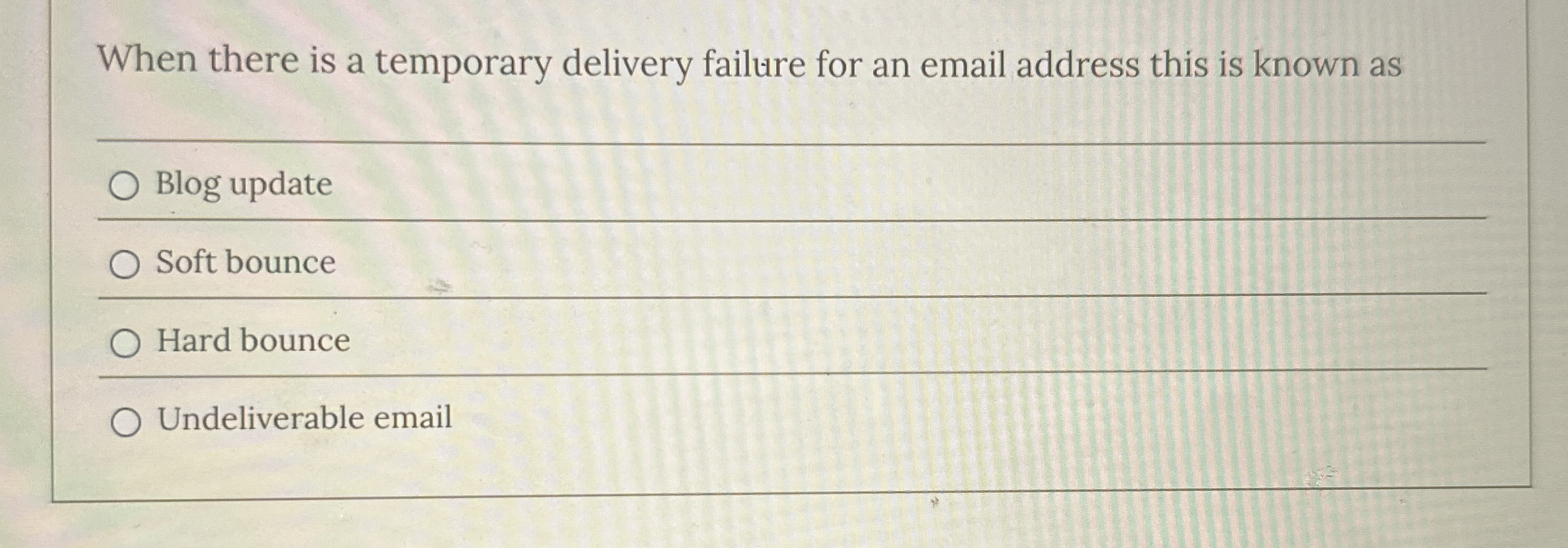 When there is a temporary delivery failure for an