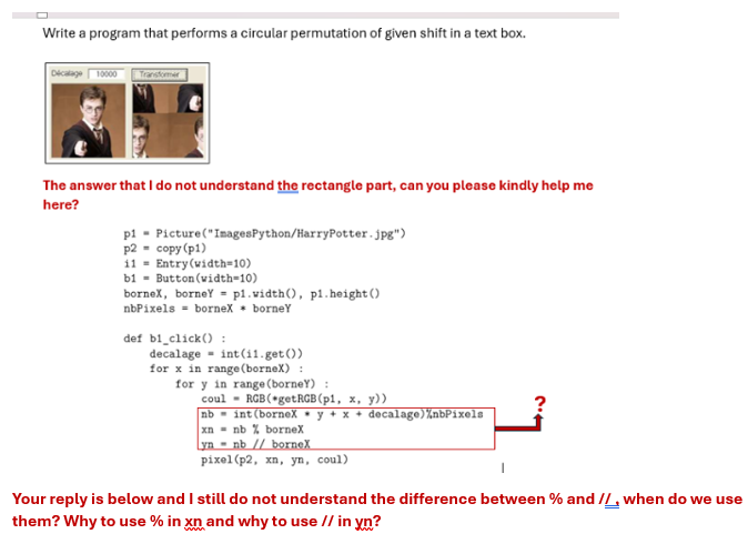 Code Python: I have received your answer, but I