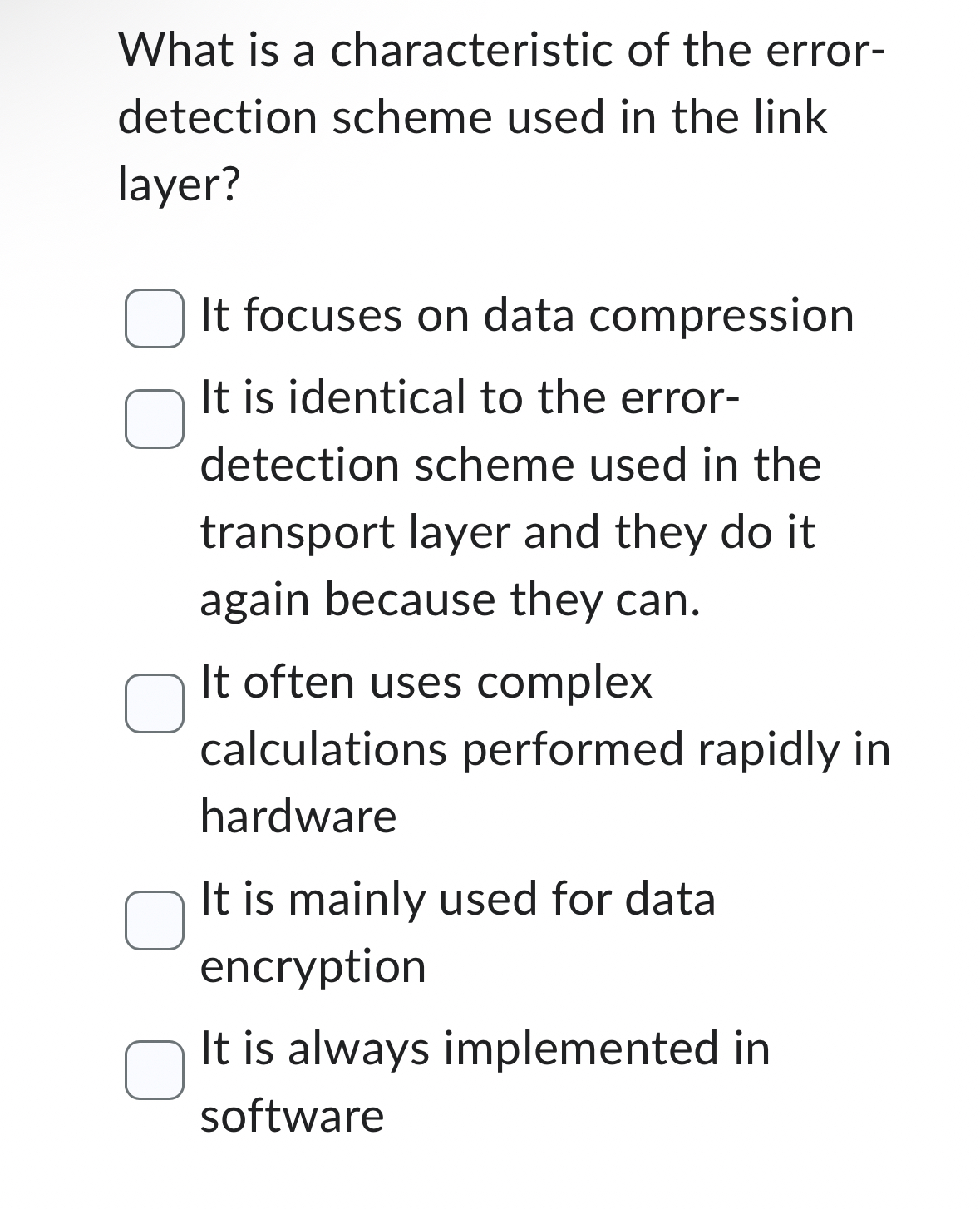 What is a characteristic of the errordetection