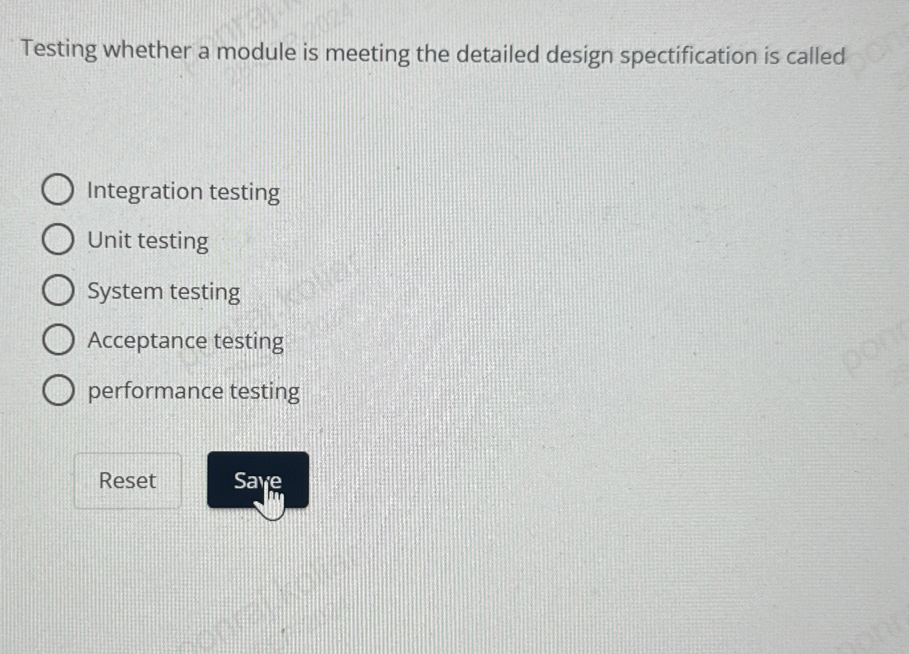 Testing whether a module is meeting the detailed