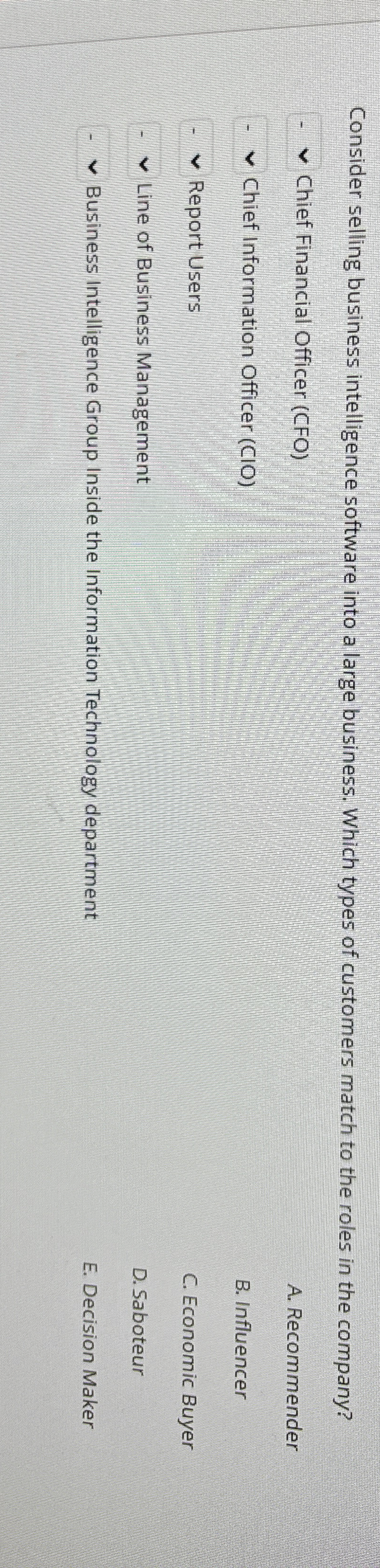 Consider selling business intelligence software