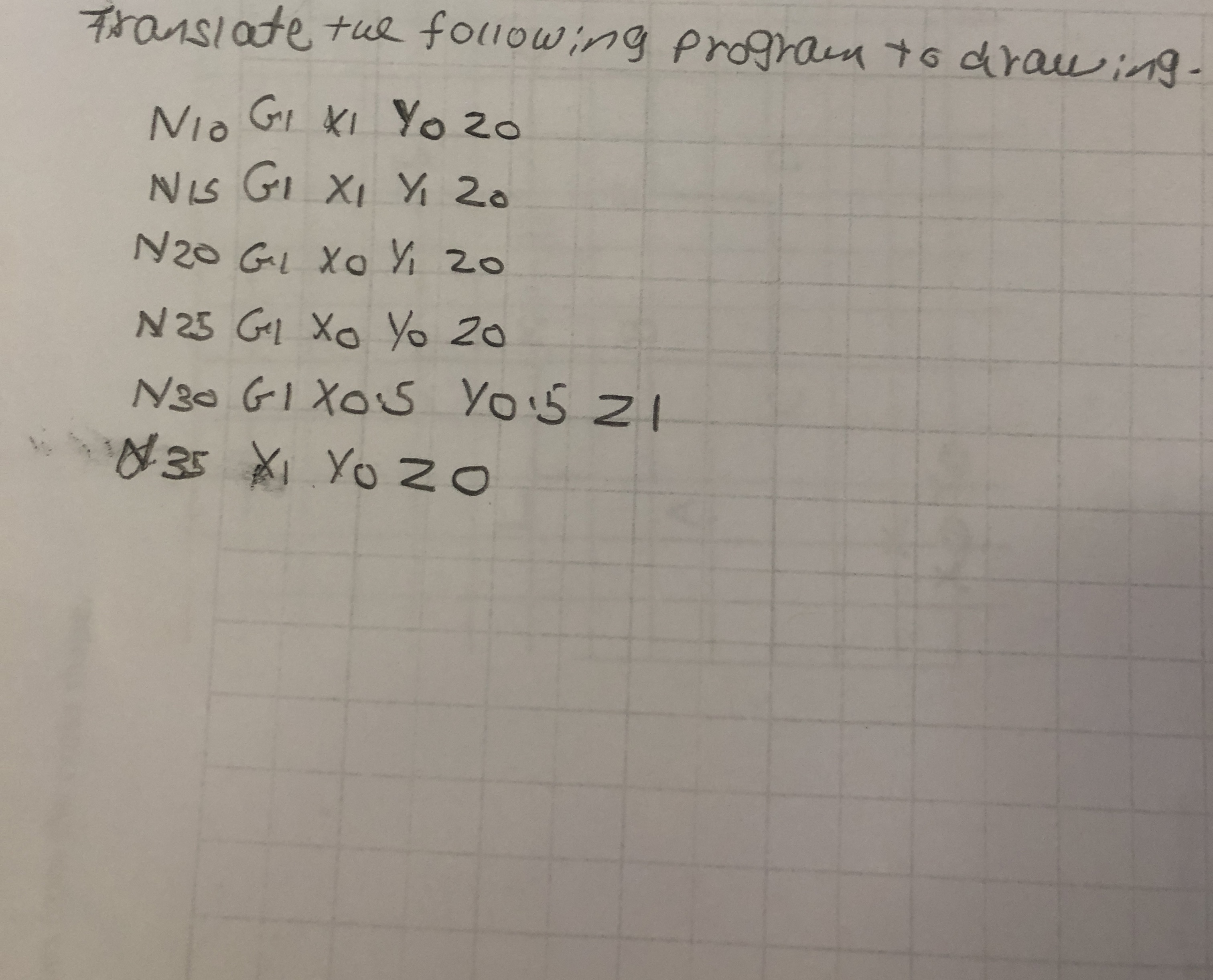 7 tanslate the following program to drawing. N 1