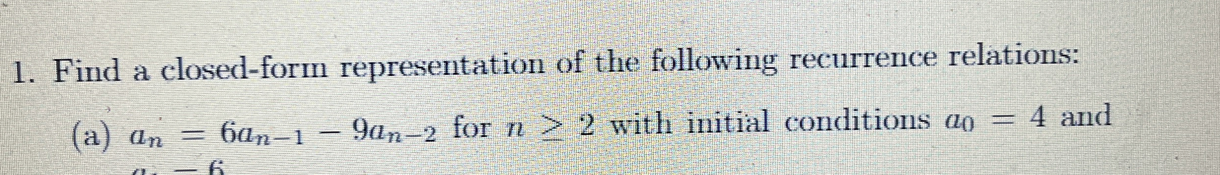 Find a closed - form representation of the