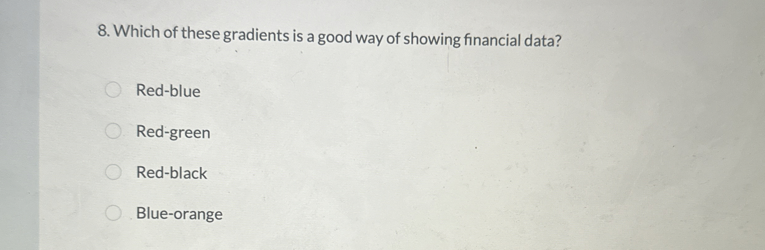 Which of these gradients is a good way of showing