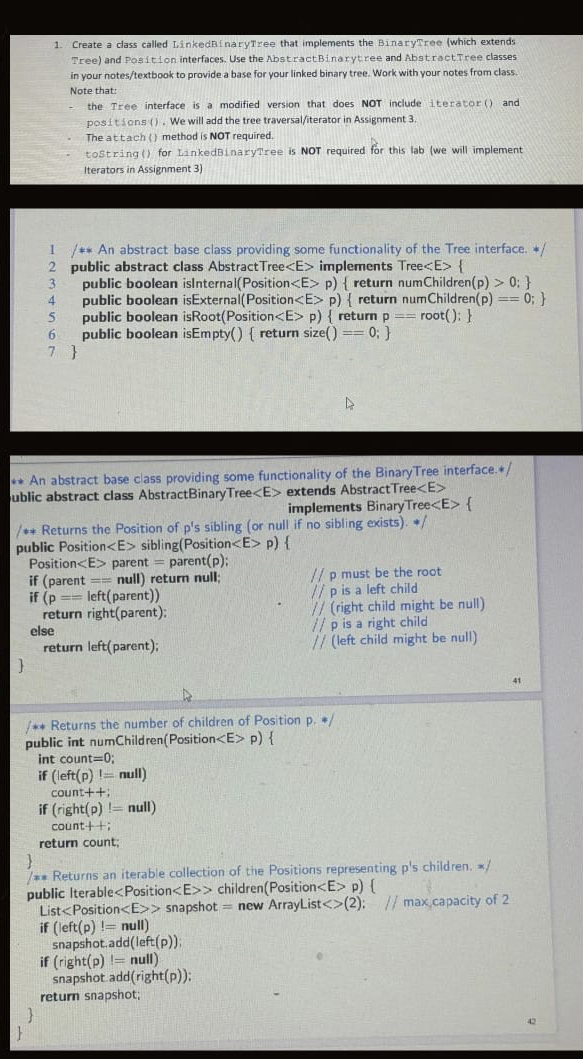 Create a class called LinkedB naryTree that