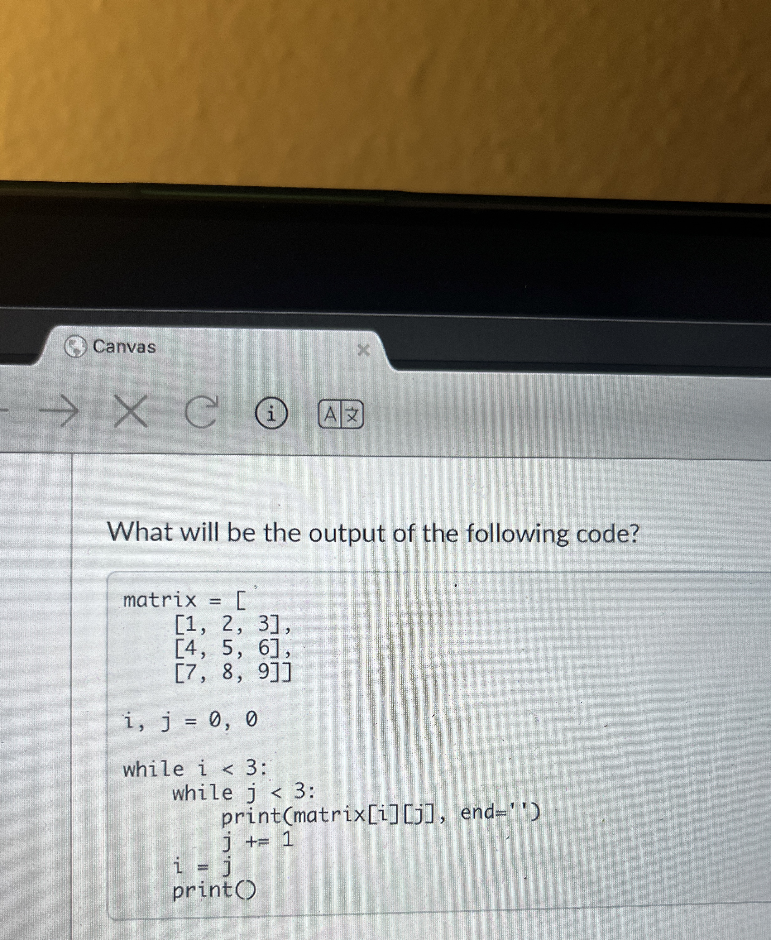 What will be the output of the following code?
