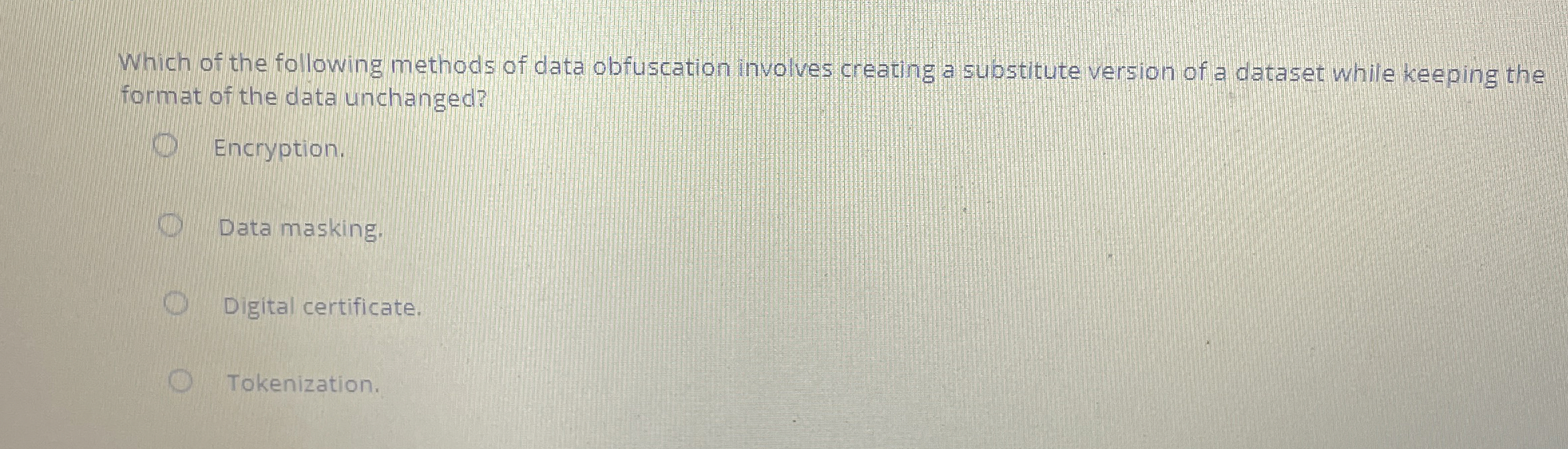 Which of the following methods of data