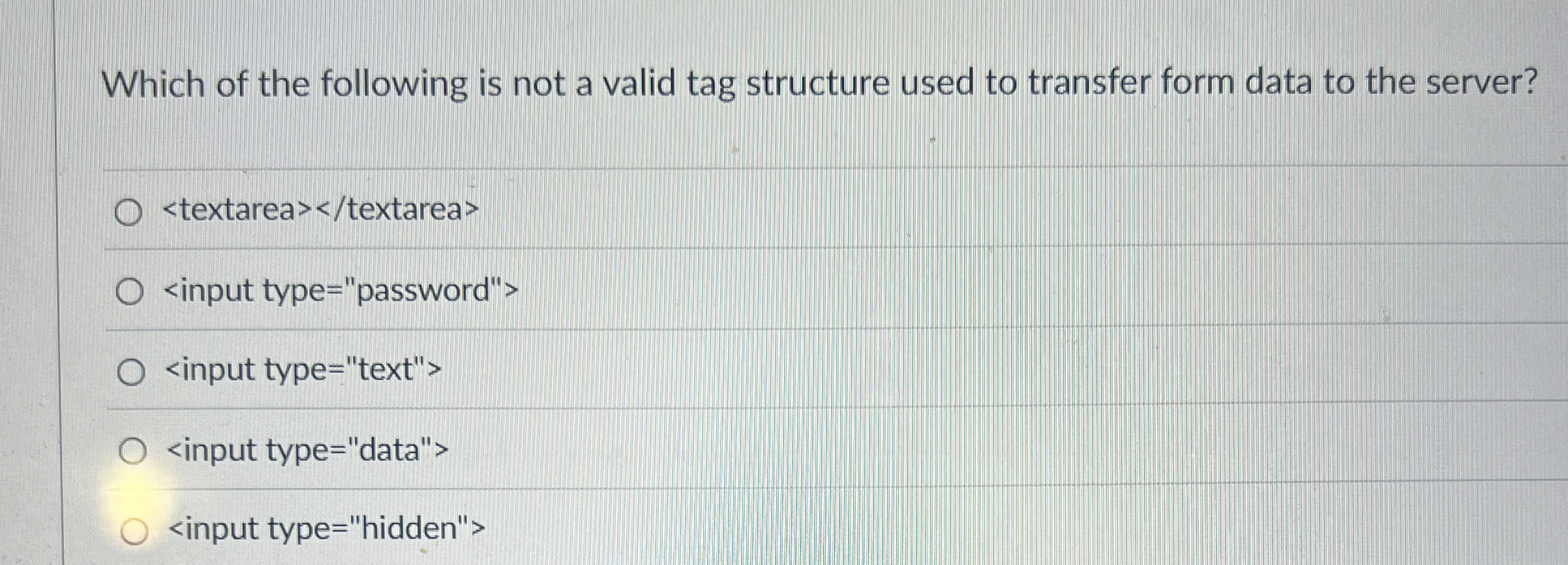 Which of the following is not a valid tag