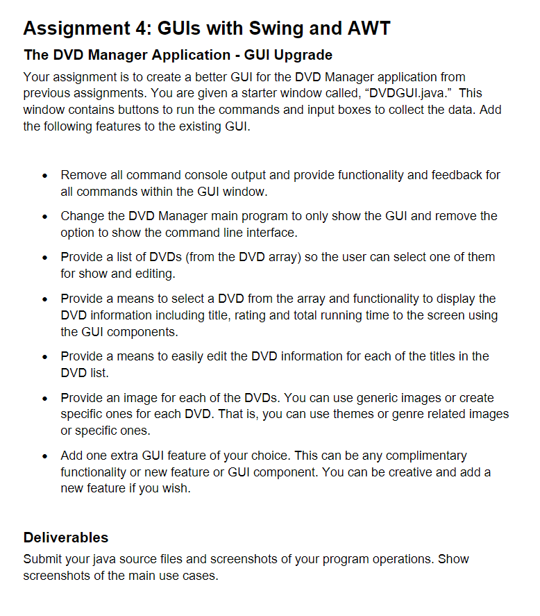 DVD . java and DVDCollection.java screenshots are