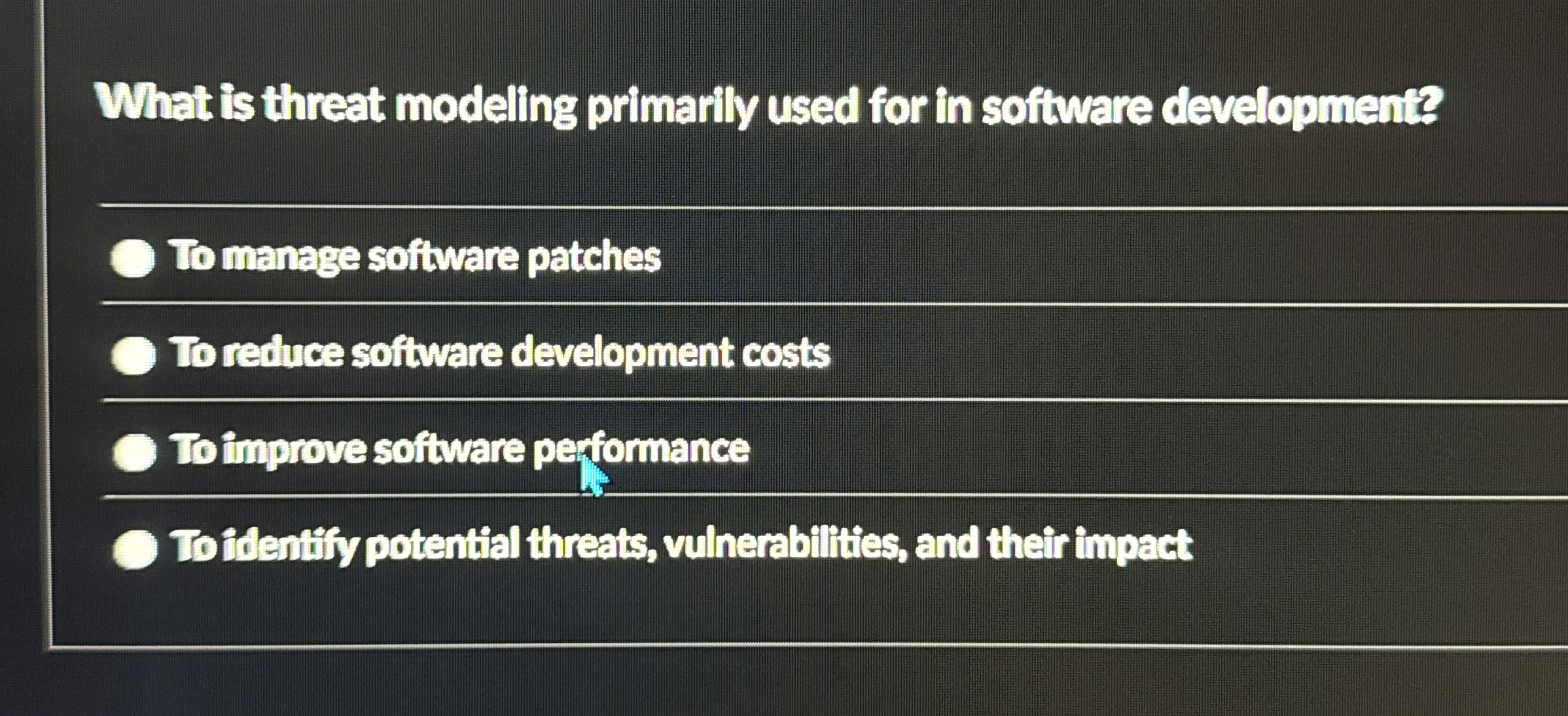 What is threat modeling primarily used for in