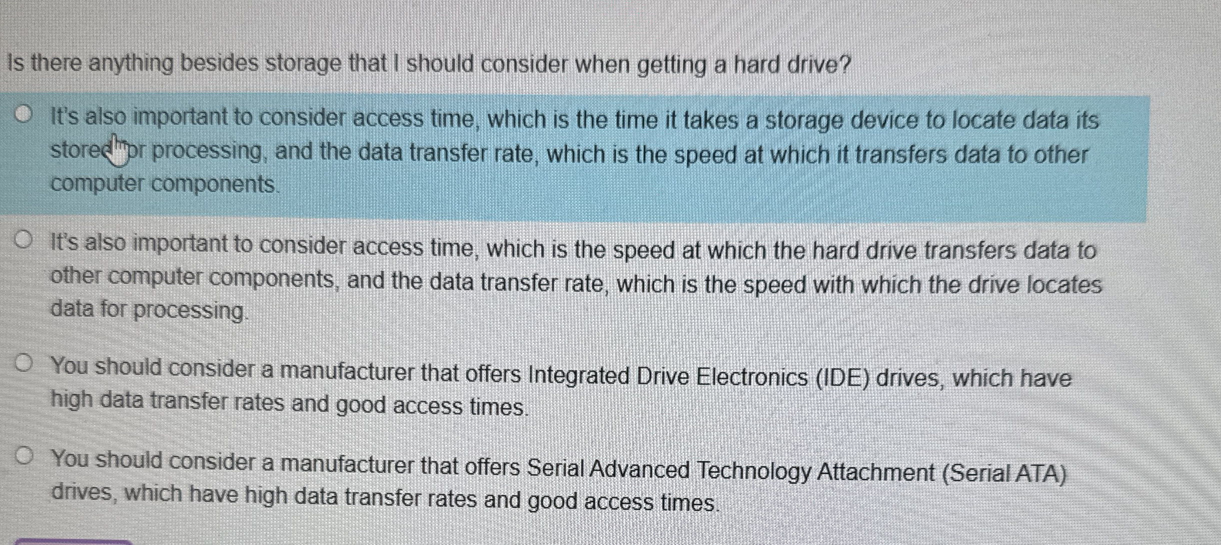 Is there anything besides storage that I should