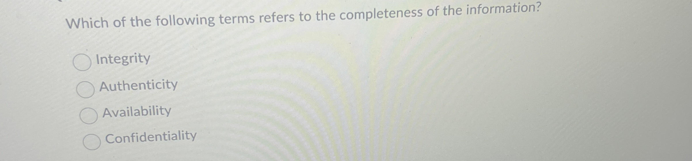 Which of the following terms refers to the