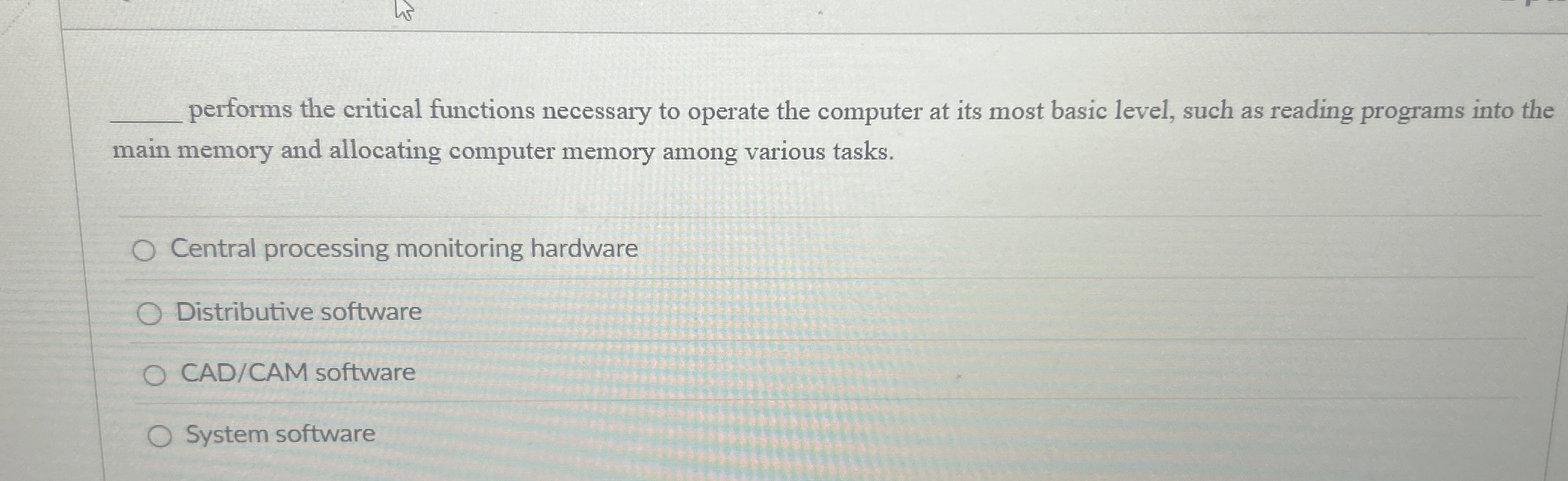 q , performs the critical functions necessary to