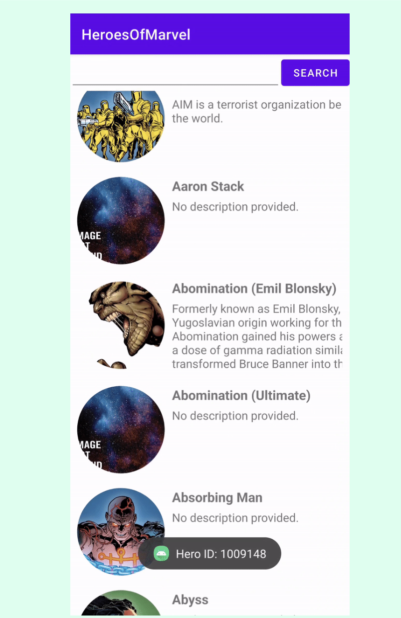 using Kotlin and android studio create a simple