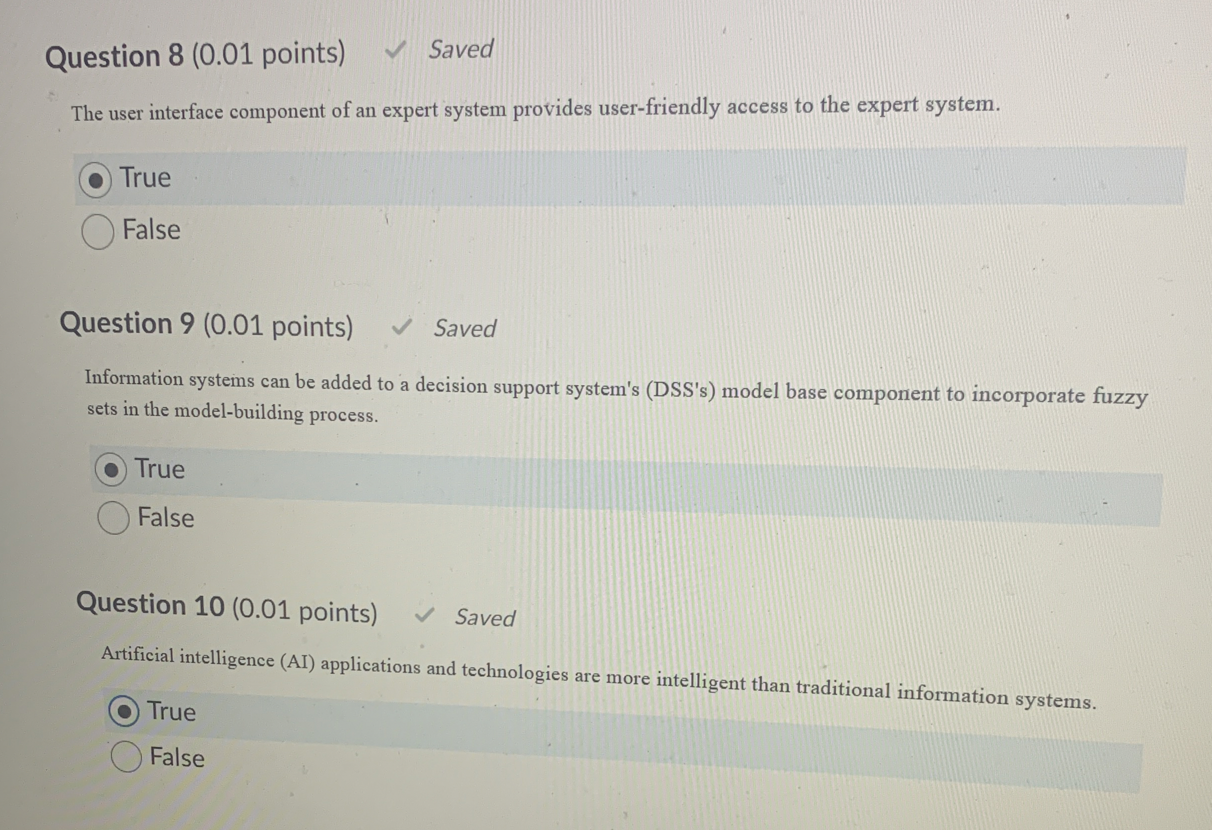 Question 8 ( 0 . 0 1 points ) The user interface