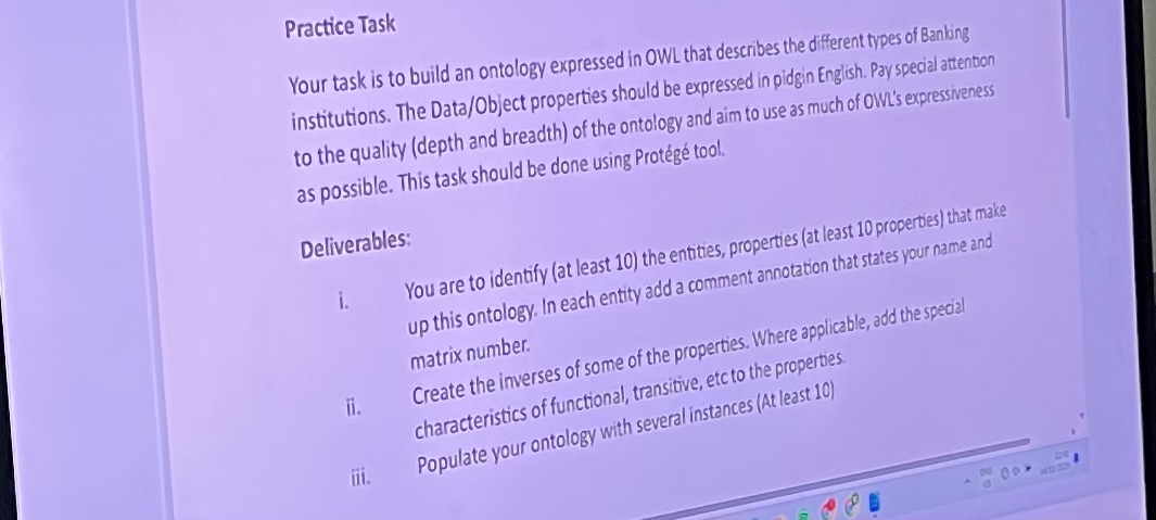 Practice Task Please answer all Your task is to