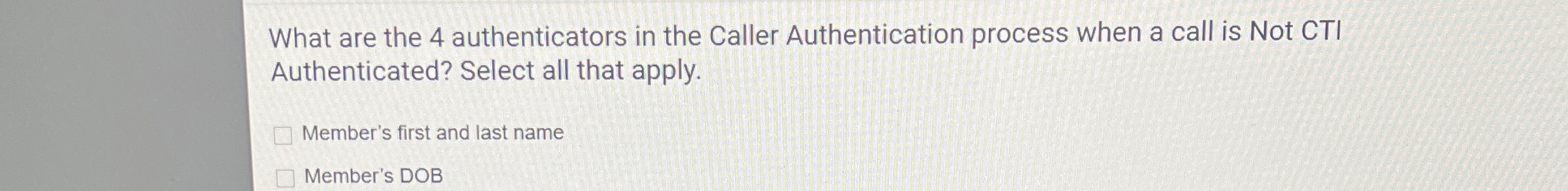 What are the 4 authenticators in the Caller