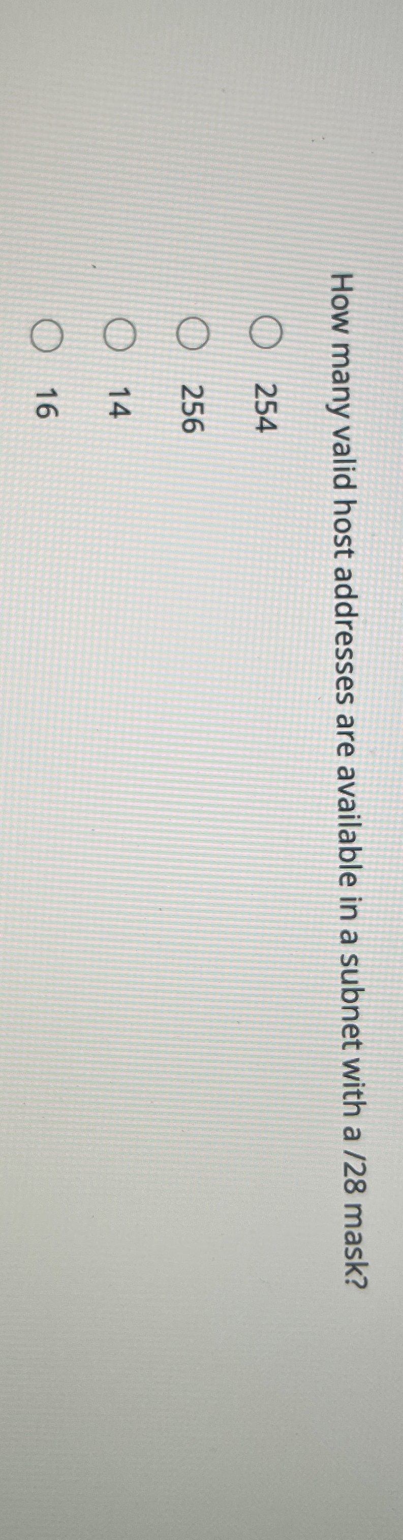 How many valid host addresses are available in a
