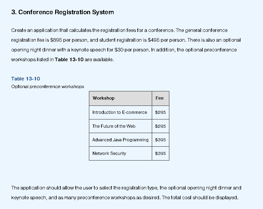 Using constructs from this chapter or earlier,