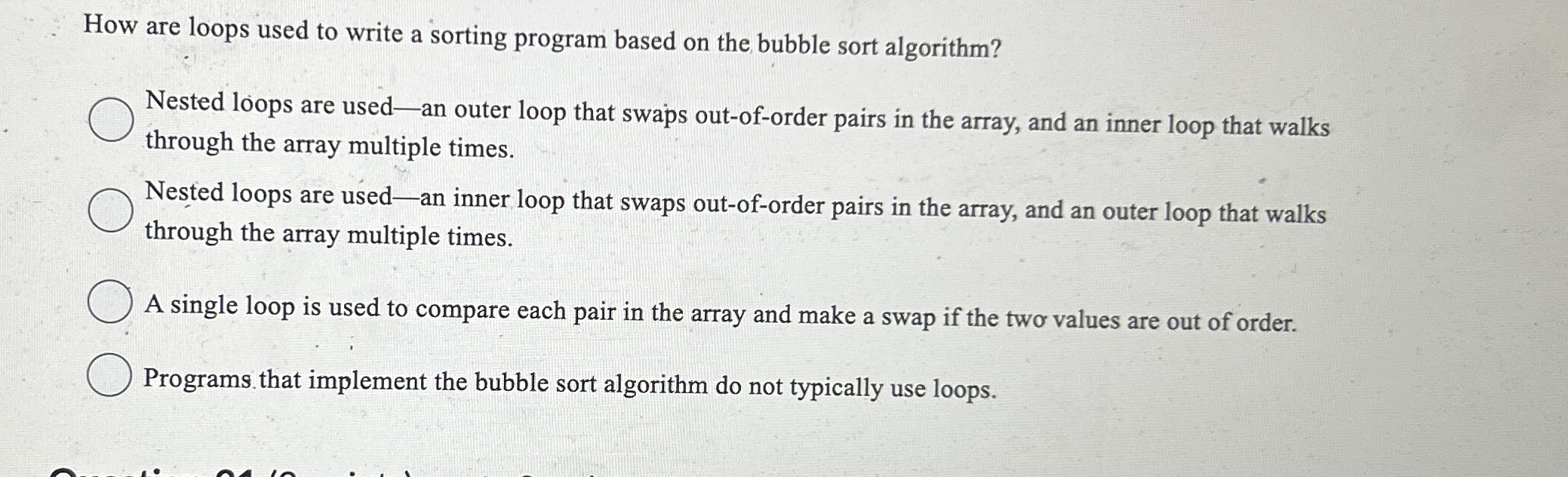 How are loops used to write a sorting program