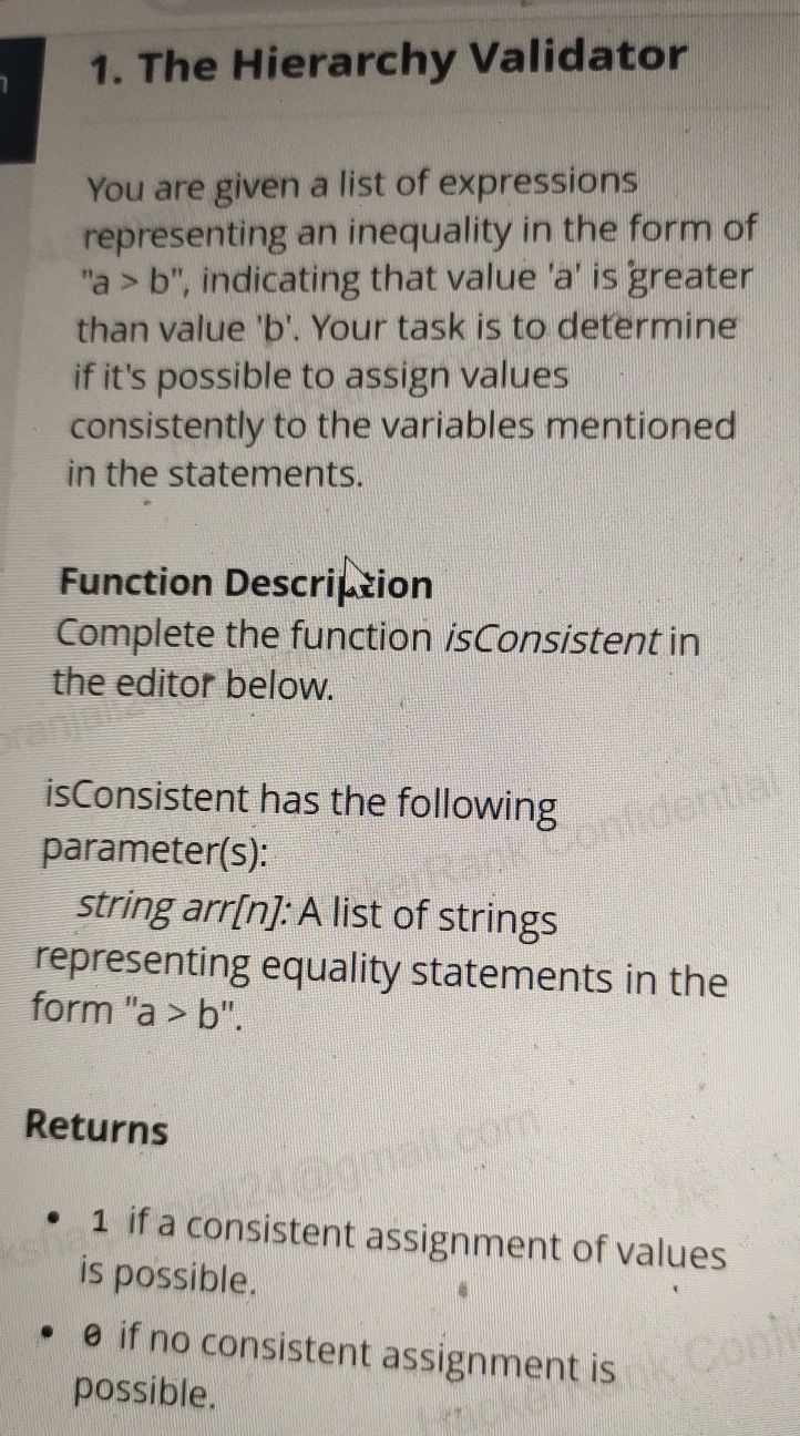 The Hierarchy Validator You are given a list of