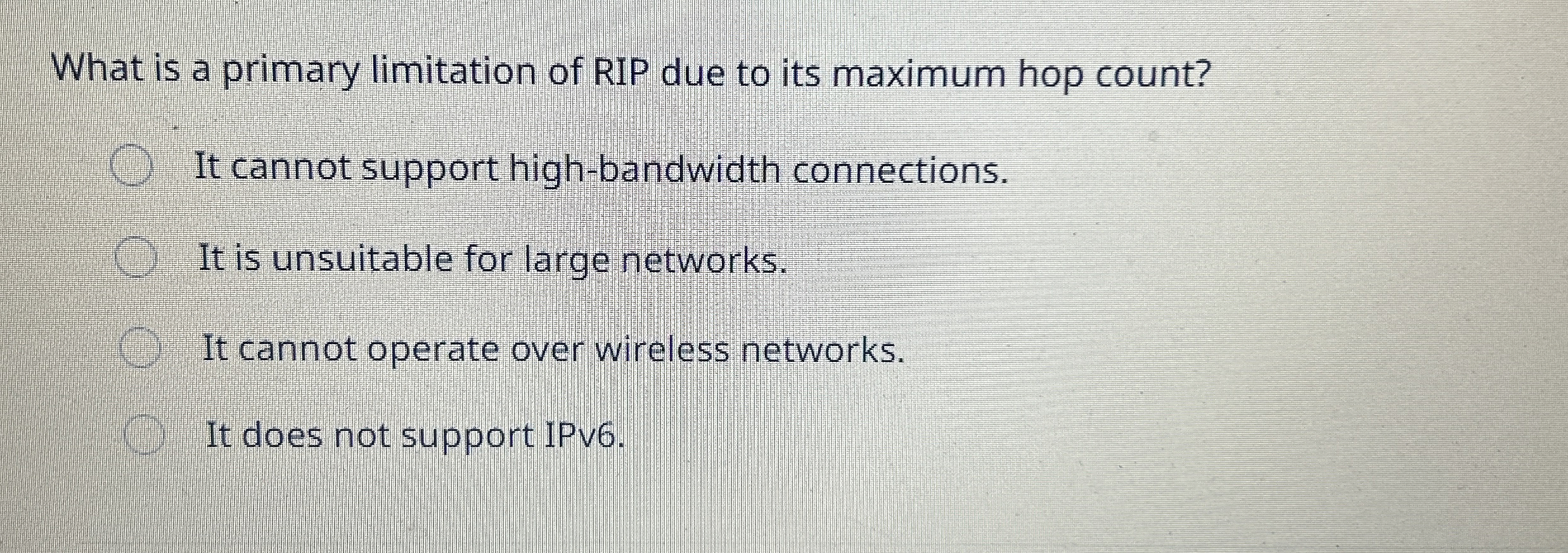 What is a primary limitation of RIP due to its