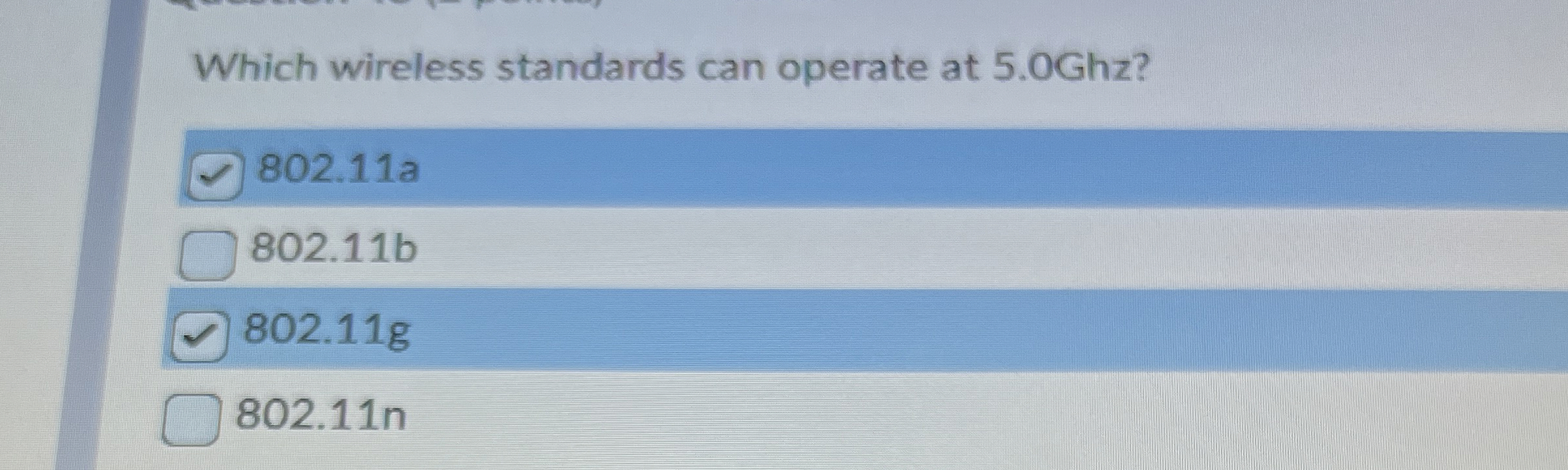 Which wireless standards can operate at 5 . 0 Ghz