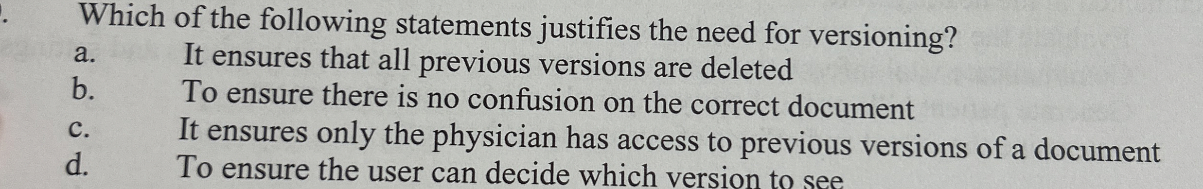 Which of the following statements justifies the