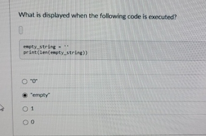 What is displayed when the following code is