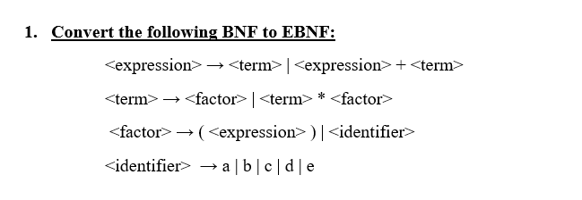 Convert the following BNF to EBNF: < expression  style=