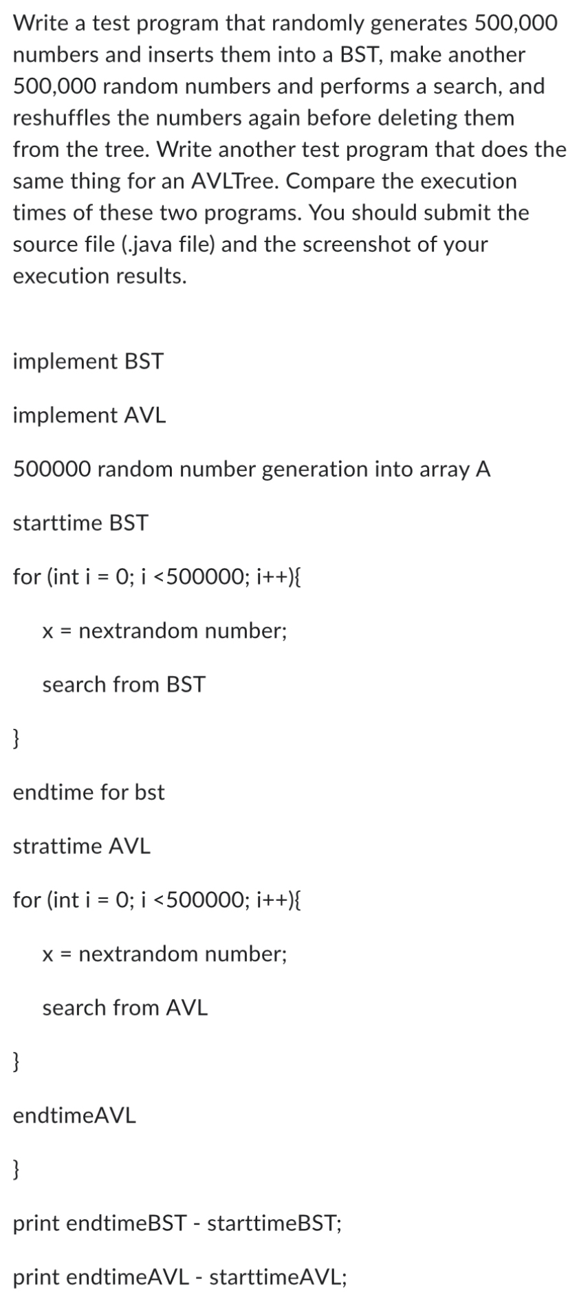 Write a test program that randomly generates 5 0
