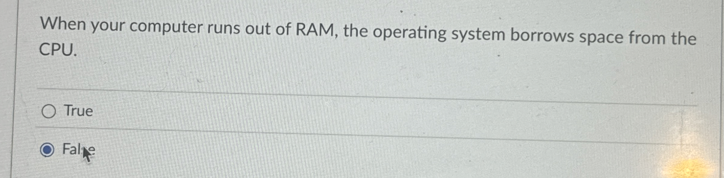 When your computer runs out of RAM, the operating