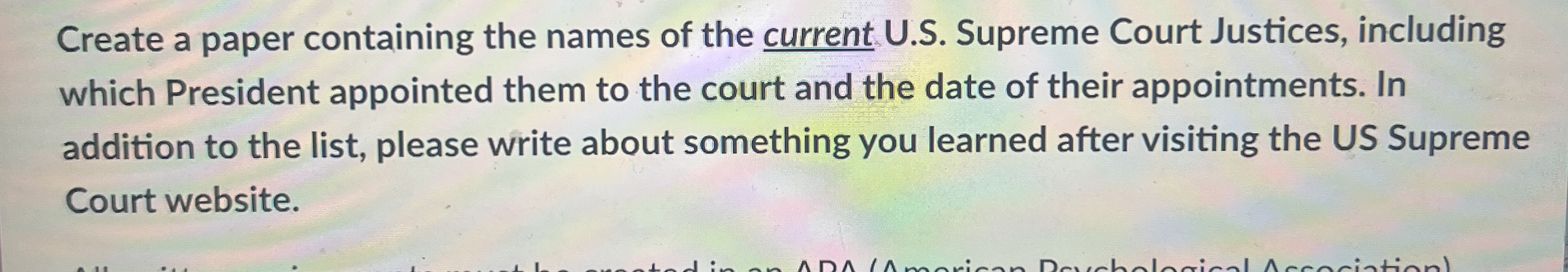 Create a paper containing the names of the