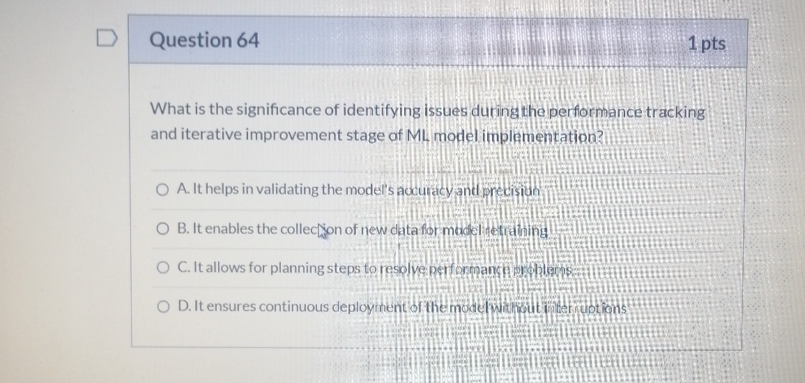 Question 6 4 1 pts What is the significance of