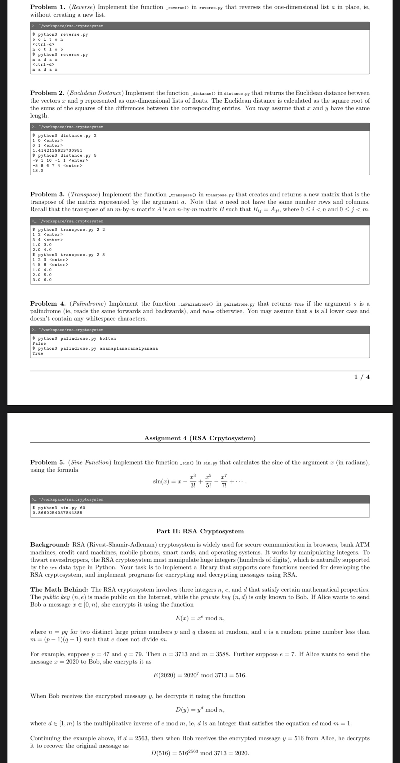Problem 1 . ( Reverse ) Implement the function _