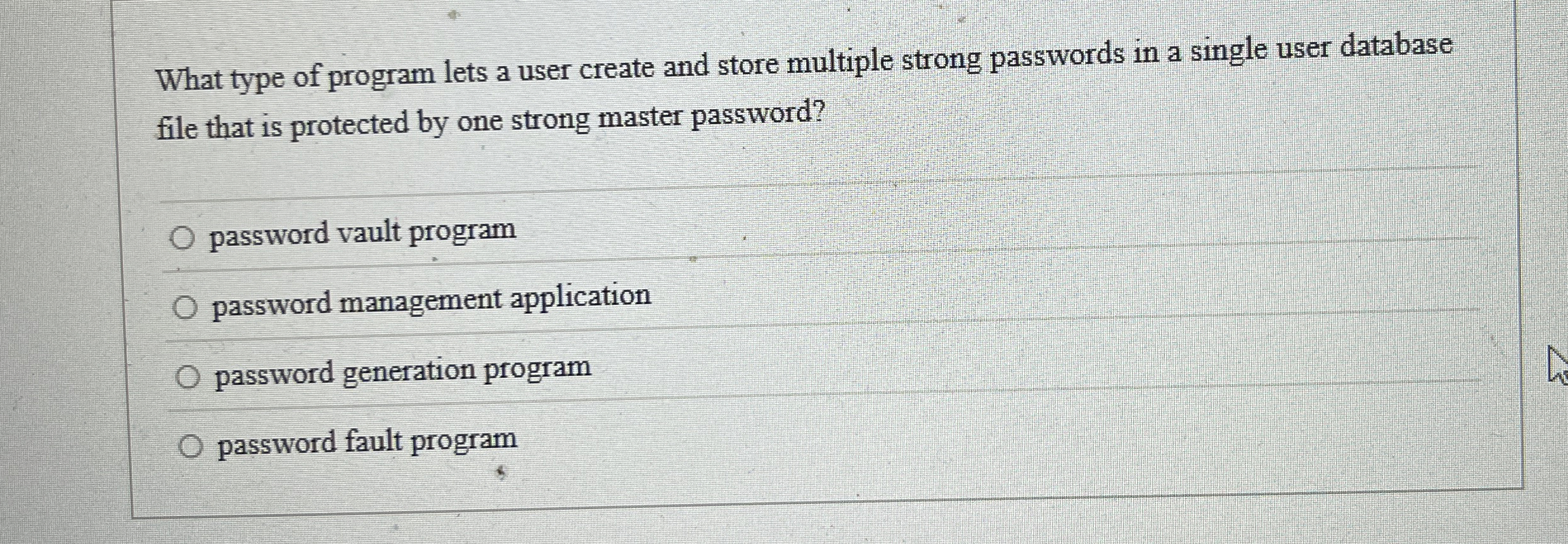 What type of program lets a user create and store