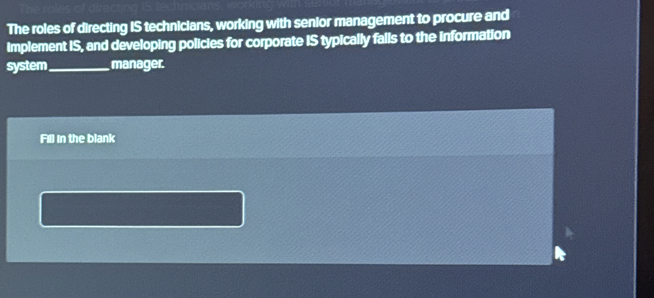 The roles of directing IS technictians, worting